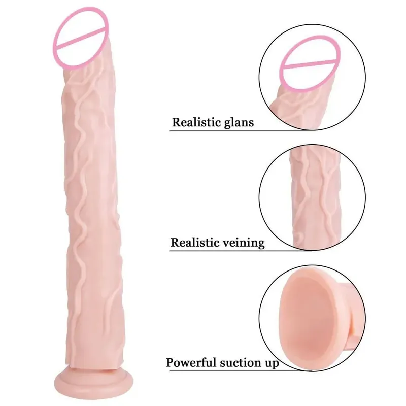Realistic Dildos for Women and Men Suction Cup Adult Sex Toy for Women and Men Vaginal and Anal Masturbator Super-long Toy