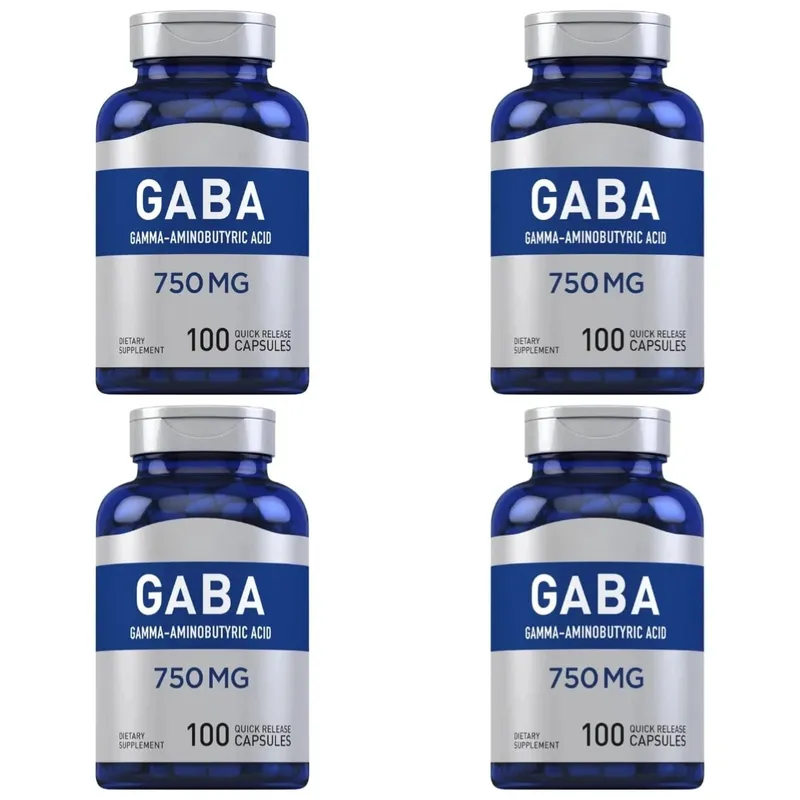 750mg Gamma-Aminobutyric Acid 100 Quick Release Capsules Non-GMO & Gluten Free Dietary Supplement for adult