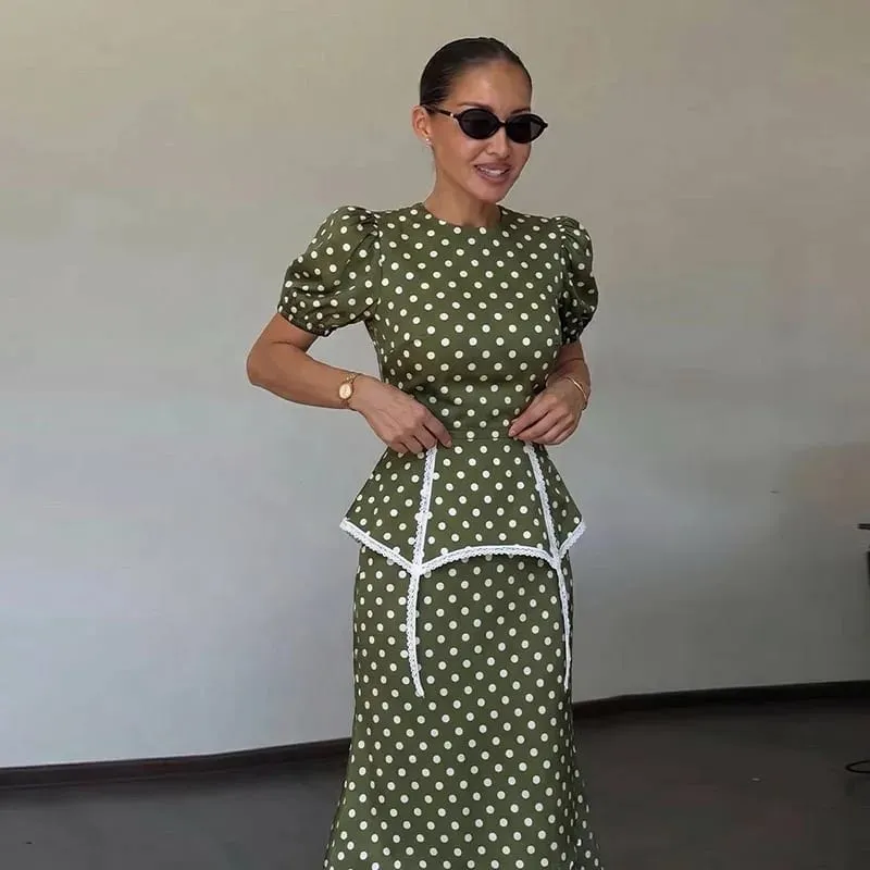 Women Dress Floral Print Satin Choker Neck Puff Sleeve Peplum Waist Maxi Dresses Elegant Vintage Beach Party Bodycon For Ladies
