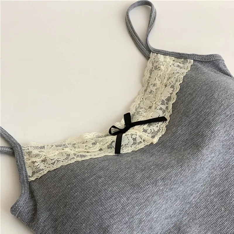 Colete feminino de verão, sem mangas, renda, ombro de fora, sexy, slim, com almofada no peito, regata elegante, y2k, camisola acolchoada feminina