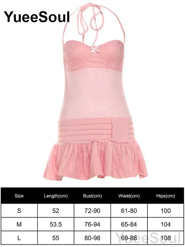 Pink Women's Dress Elegant Evening Birthday Party Female Dresses 2026 Summer New Sweet Cute Y2K Casual High Street Lolita Dress