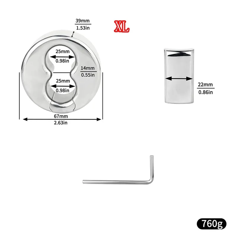 Screw Lock Metal Scrotum Pendant Ball Stretcher Testis Weight Cock Ring Penis Restraint Stainless Steel Sex Toys for Men 18