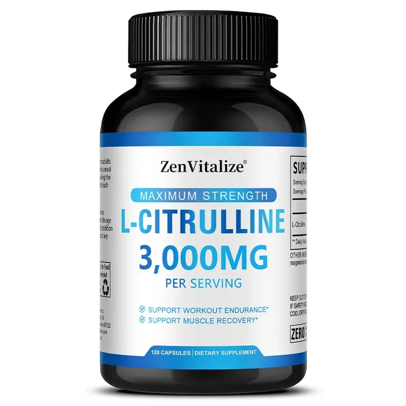 L Citrulline 3000mg Supplement Capsules for Men & Women - Muscle Recovery & Workout Endurance - Vegan Non-GMO