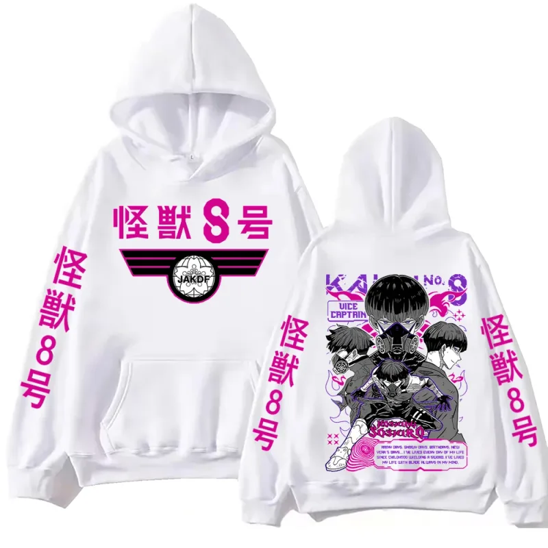 Anime Kaiju No 8 Soushirou Hoshina Cartoon Hoodies Oversized Hooded Sweatshirt Long Sleeves Cotton Hoodie Men Women Clothes