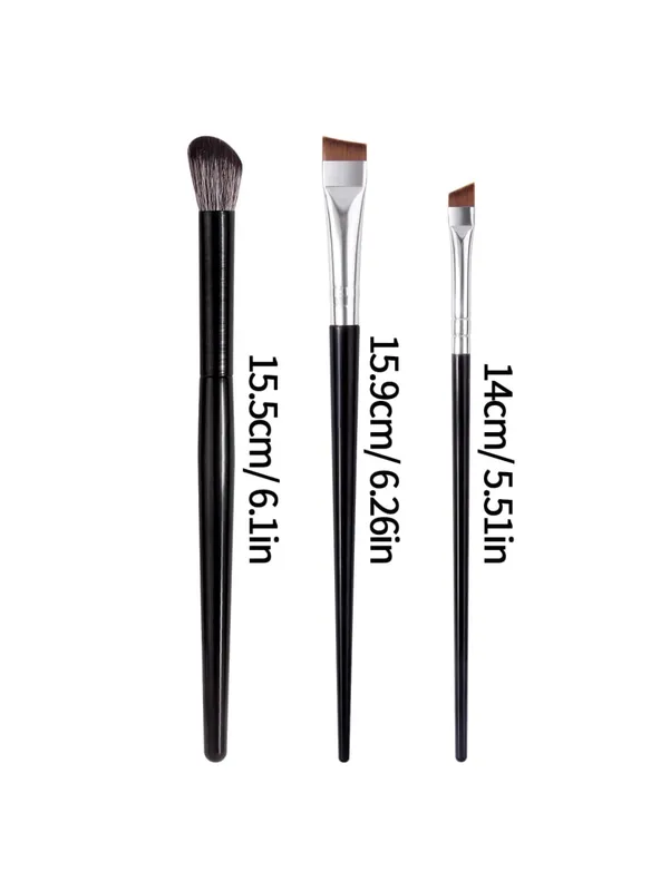 3Pcs Professional Eyebrow Concealer Makeup Brushes Set Soft Synthetic Hair Angled Eye Shadow Blending Brush for Eye Makeup Tools
