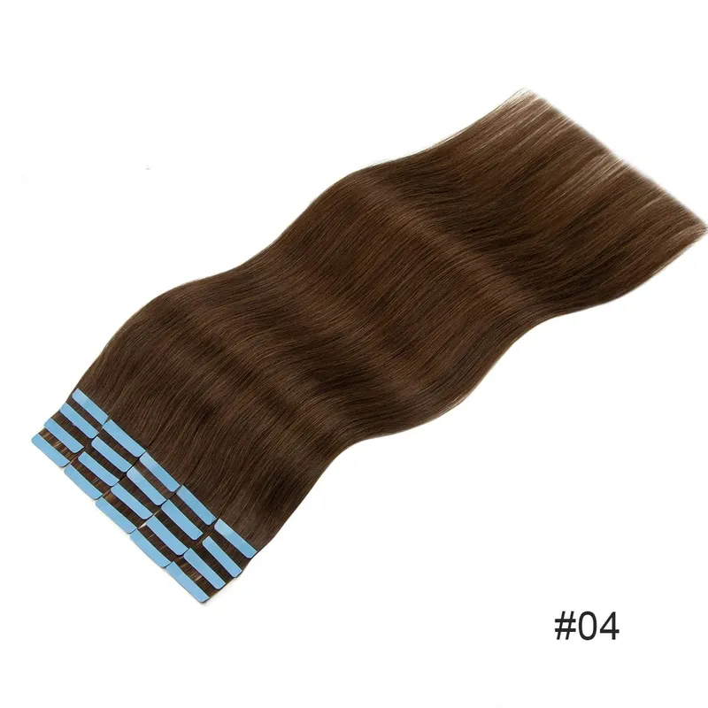 Tape In Hair Extensions Human Hair Skin Weft Remy Natural Tape in Extensions 40-50G/Pack Full 12-24 inch Tape-Ins