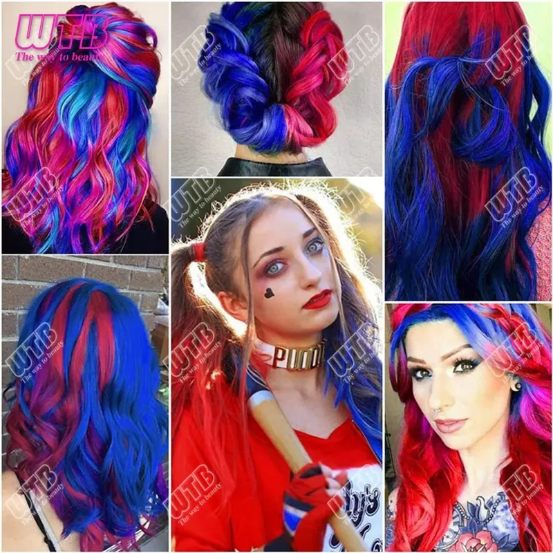 Synthetic Color Hair Extension Wig Christmas Red and Green Hair Extension Piece Single Clip Wig Extension clip in hair