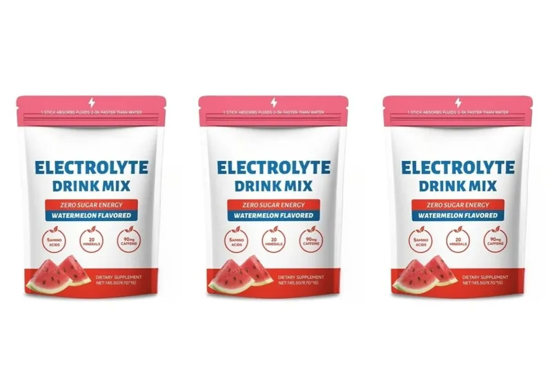 Zero Sugar Watermelon Electrolyte Powder with 90mg Caffeine Amino Acids Minerals Vitamins Provide Energy Replenishment 15 Sticks
