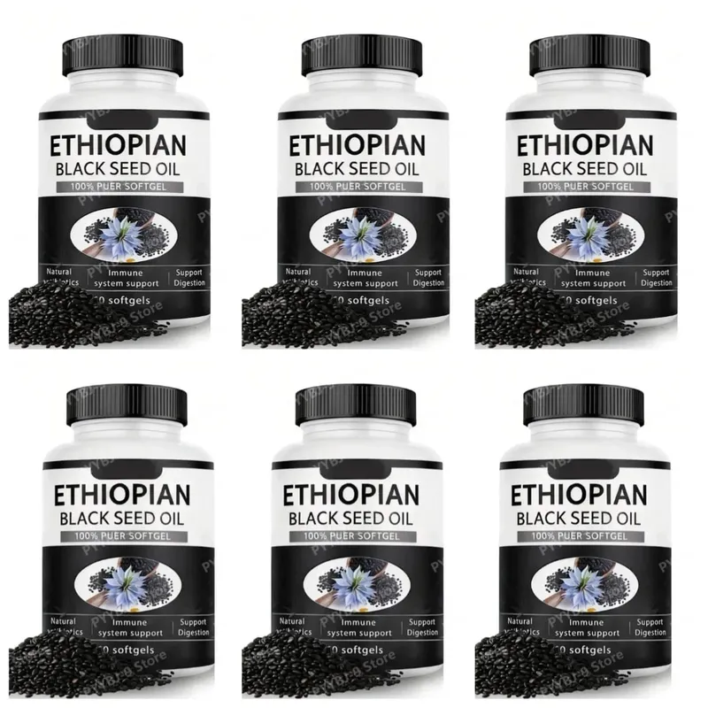 Ethiopian Black Seed Oil Softgels 60 Count 100% Natural Gluten Free Non GMO Antioxidant Immune Digestive Daily Health Supplement