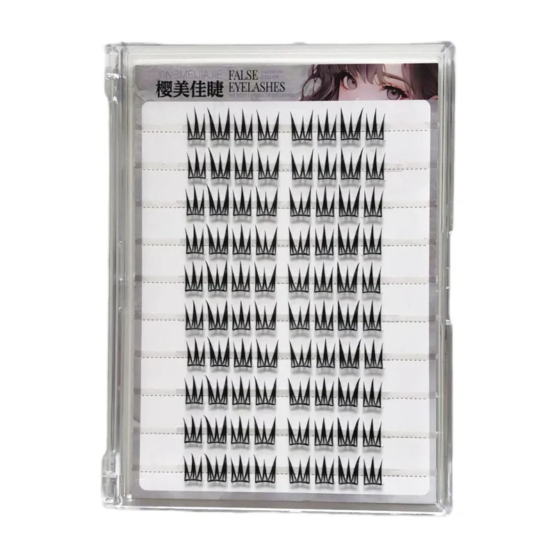 Fluffy Volume False Eyelash Extensions V-shaped Natural Curl Large Capacity Fake Lashes Daily Wear Perfect Eye Makeup For Women — image 8