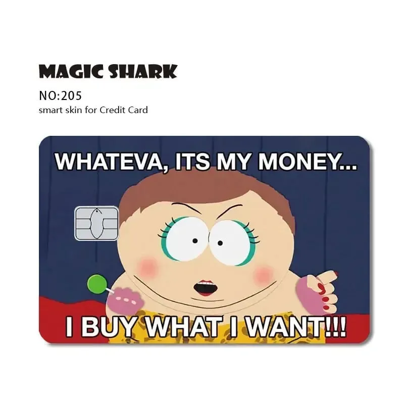 Magic Shark Meme Poke Dog Matte PVC Shockproof Sticker Film Skin Cover for Debit Credit Bank Card No Fade