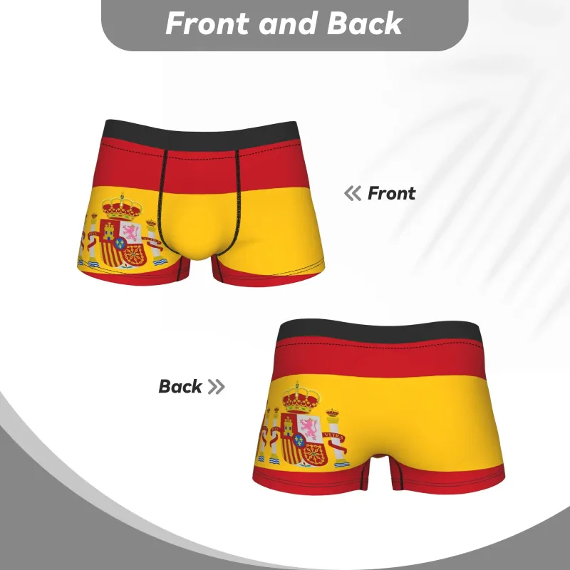 Spain Flag Boxer Brief Underwear Trenky Males Comfortable Boxershorts Design Oversize Underpants
