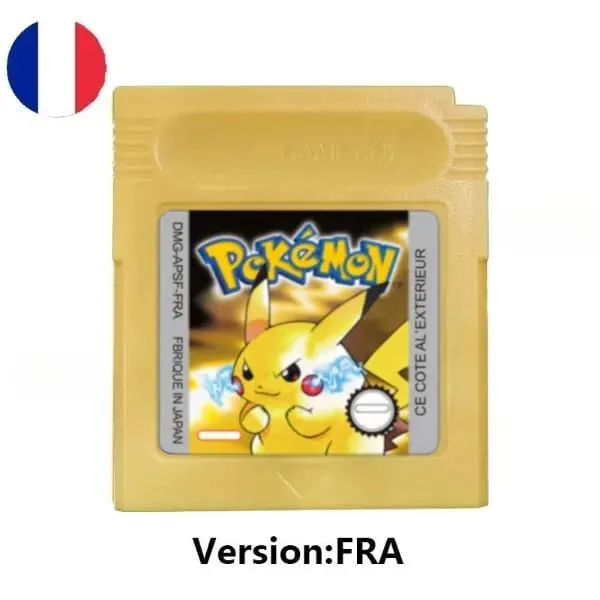 Cartouche de jeu vidéo Pokemon 16 bits, plusieurs styles, rouge, bleu, cristal, doré, vert, argent, jaune, carte de Console GB/SP
