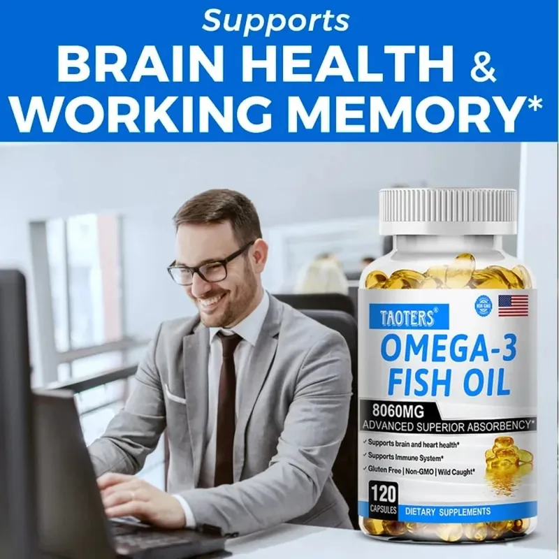 Omega-3 & EPA DHA – Heart Health Brain Health Inflammation Health Support Gluten-Free Easy To Swallow