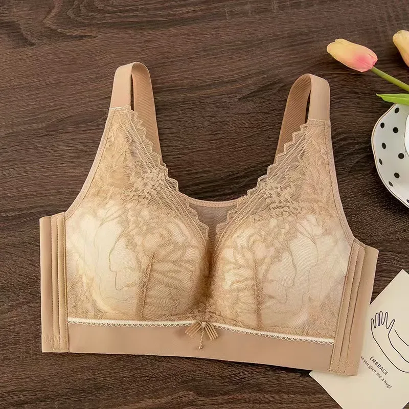 Plus Size Ladies Bra Thin No Steel Ring Comfortable Breathable Bras Adjustable Underwear Push Up Sexy Women Lingerie Bra BCD Cup