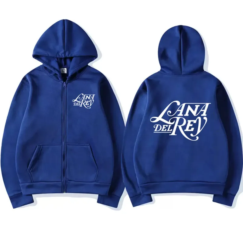 Lana Del Rey Graphic Logo Zipper Hoodie Men Women Vintage Oversized Zip Up Sweatshirt Fashion Fleece Hoodies Jackets Streetwear