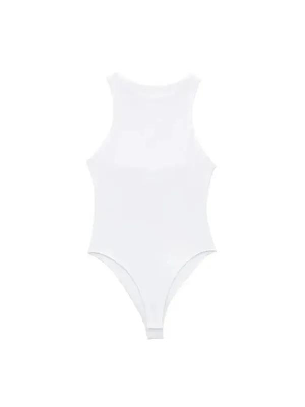 Moda feminina com decote halter magro bodysuit sexy sem mangas snap-botão feminino playsuits mujer