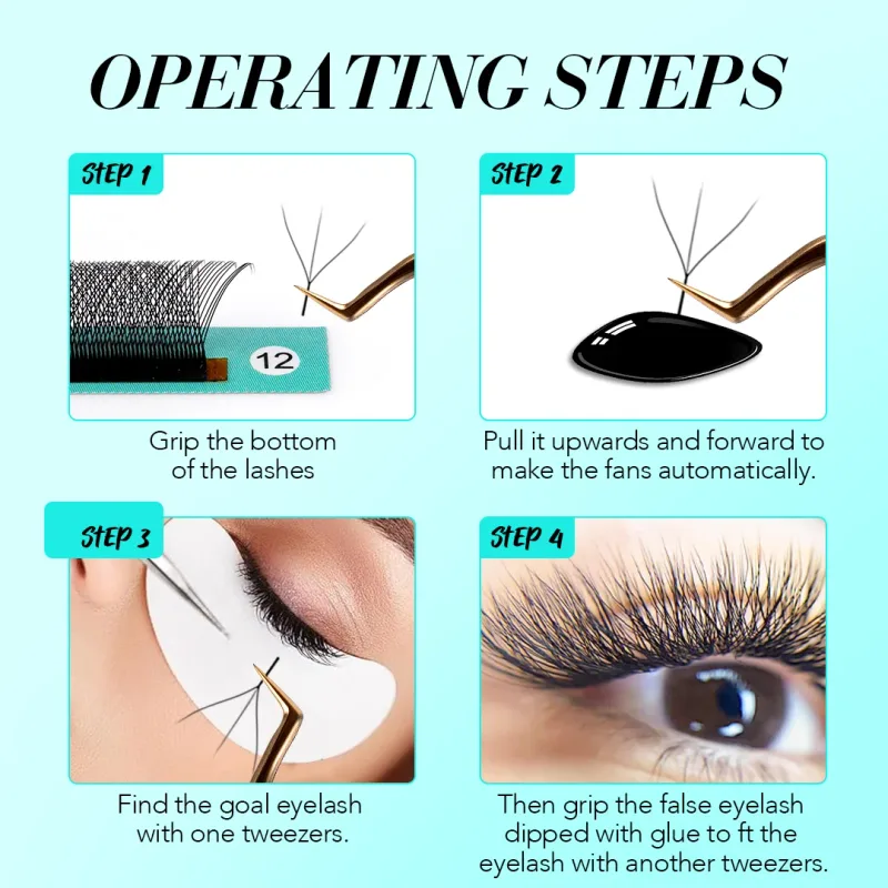 W Shape Eyelash Extension 3D 4D 5D 6D 8D Eye Lashes Natural Soft Premade Fan Lash Extensions