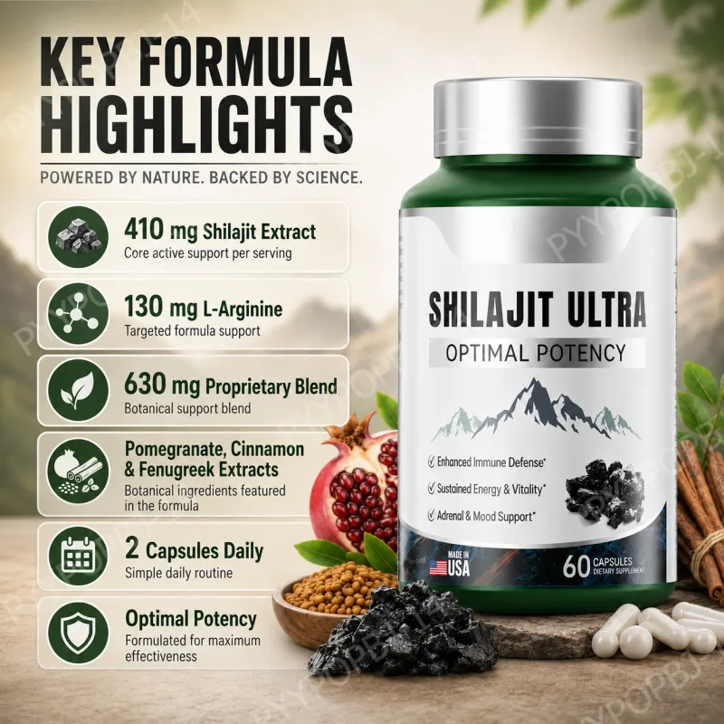 Suplemen Mineral Alami Shilajit Herbal dengan Asam Fulvat 60 Kapsul Formula Keseimbangan Vitalitas Kesehatan Harian untuk Kesehatan Pria