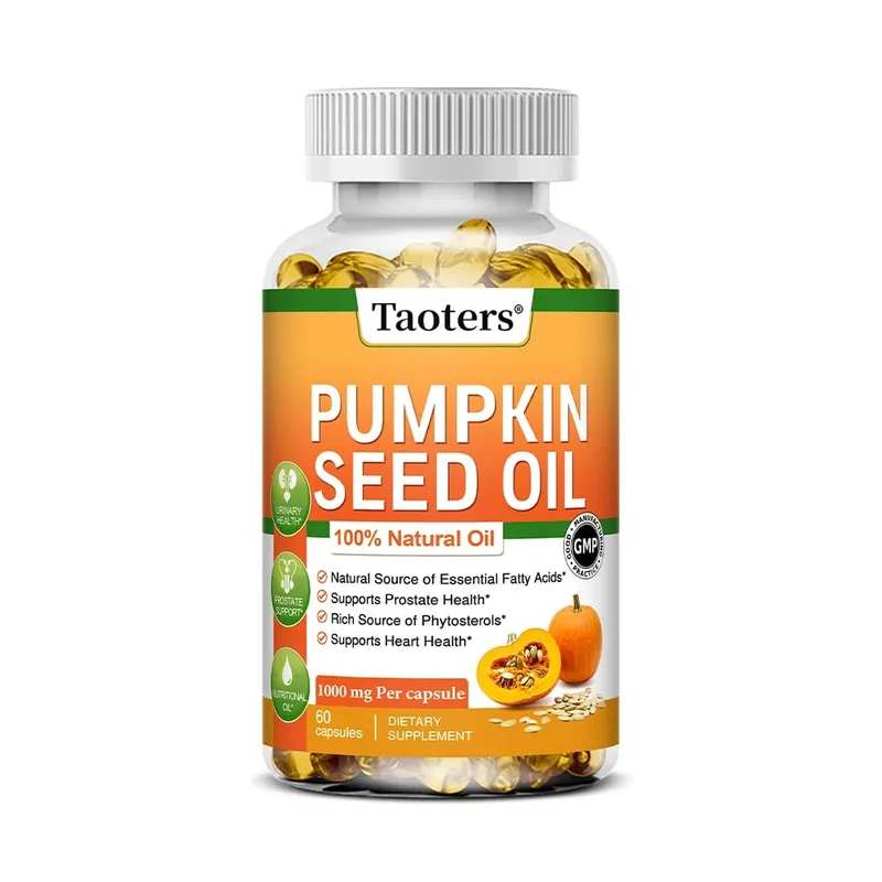 Pumpkin Seed Oil Capsules - Promotes Hair Growth Urinary Tract and Prostate Health Cardiovascular Support | Non-GMO