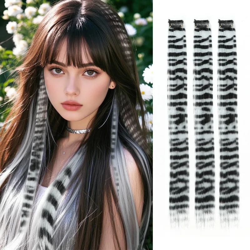 3 pçs/set clipe sintético em extensões de cabelo de penas 18 polegada colorido clipe no cabelo festa de halloween uso para meninas femininas