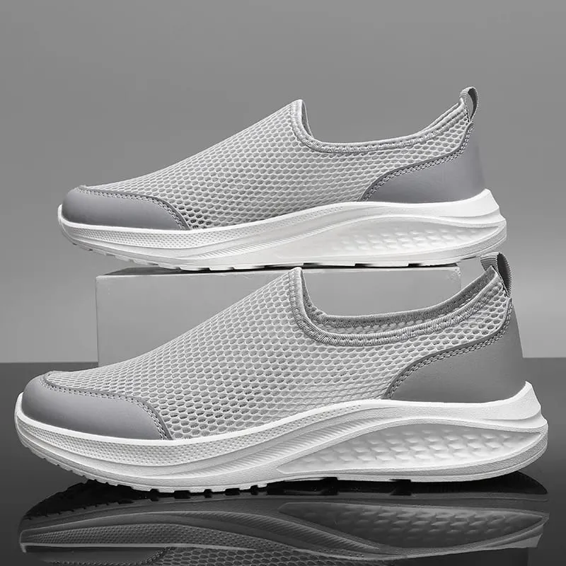 One Foot on the Net Shoes Men's Summer New Breathable Thin Net Walking Shoes Casual Sports Shoes Black Plus Size Men's Shoes 48
