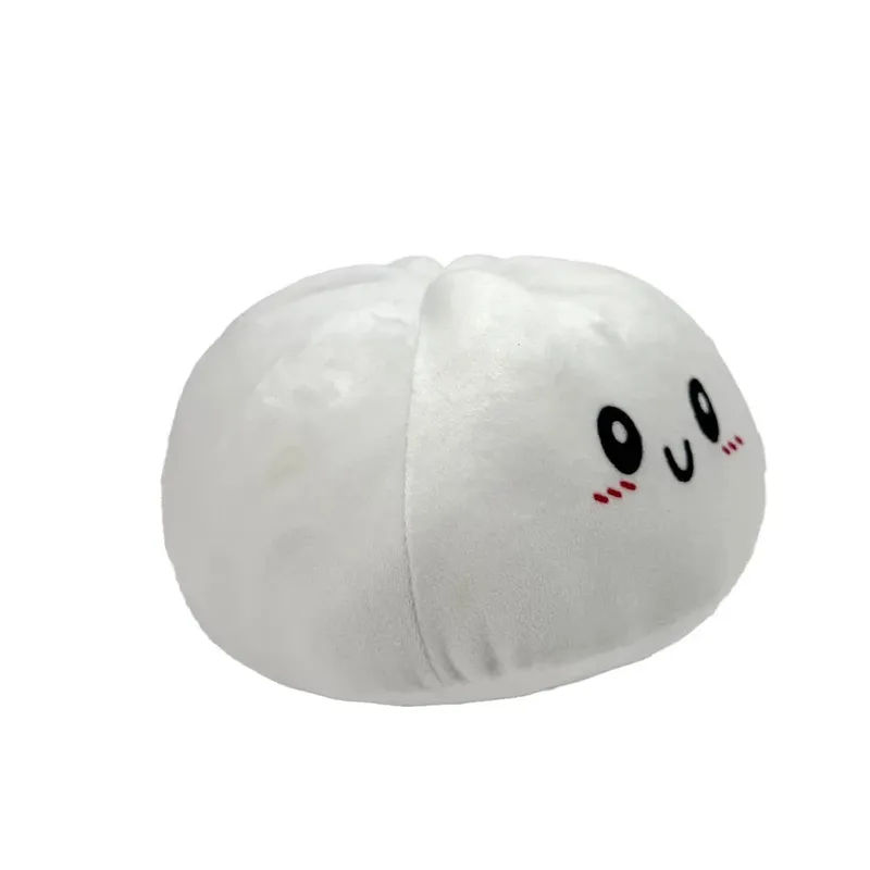 Kawaii Steamed Bun Plush Pillow 20×17cm Cute Smiling Baozi Stuffed Toy Soft Food Shape Cushion Home Decor Birthday Gift for Kids