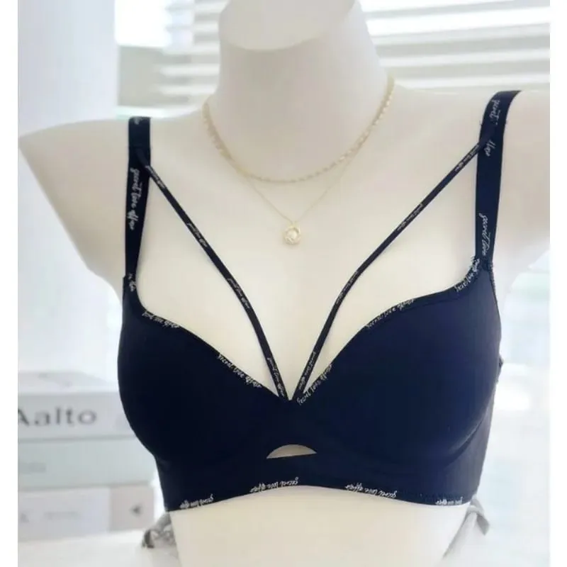 Chic Leopard Print Patchless Seamless Lingerie No Steel Ring Soft Thin Comfort Gather Small Breast Perfect Breast Shape S-XL set