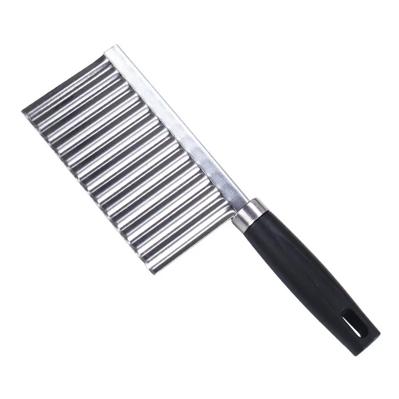 1pc Hindi kinakalawang na asero Wavy Potato Cutter Professional Crinkle Cut Knife Vegetable Slicer para sa Patatas Mga Karot Mga Pipino