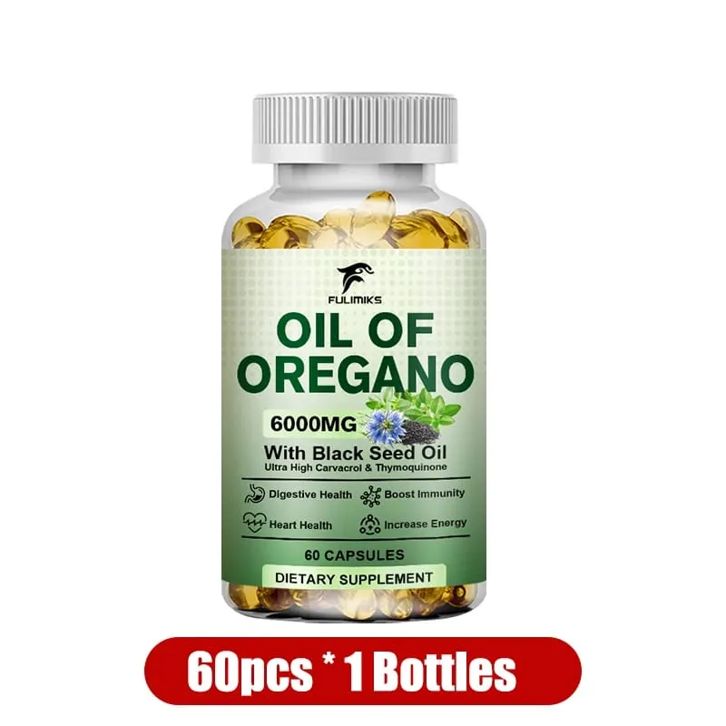 Buy 2 Get 2 Free! Oil of Oregano Supplement Immune Support Digestive Health Light Beige Improve Overall Wellness & Vitality
