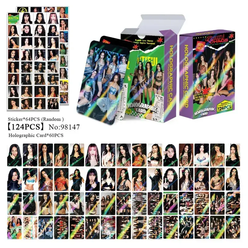 124pcs KATSEYE New Album Photocards Stickers Kpop Merch Lomo Cards Set Fans Collection Cards Gifts
