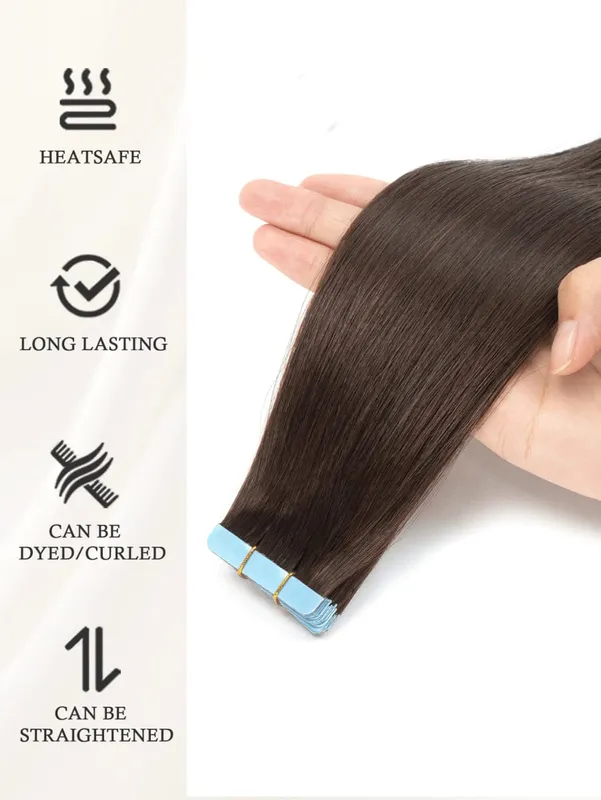 Tape In Hair Extensions 100% Human Hair Remy | 12-20 Inch 20pcs 30g Wefts for Thick or Thin Hair | No Damage Easy to Apply