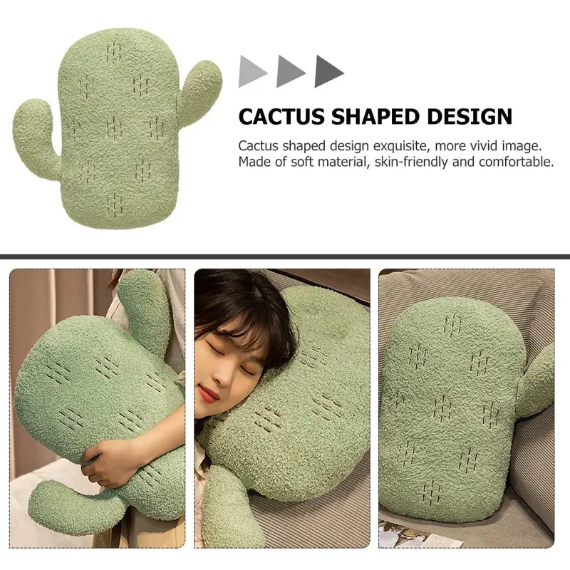 Cactus Shaped Pillow Soft Comfortable Nordic Style Decorative Throw Pillow for Sofa Bed Car Living Room Bedroom Nursery Home