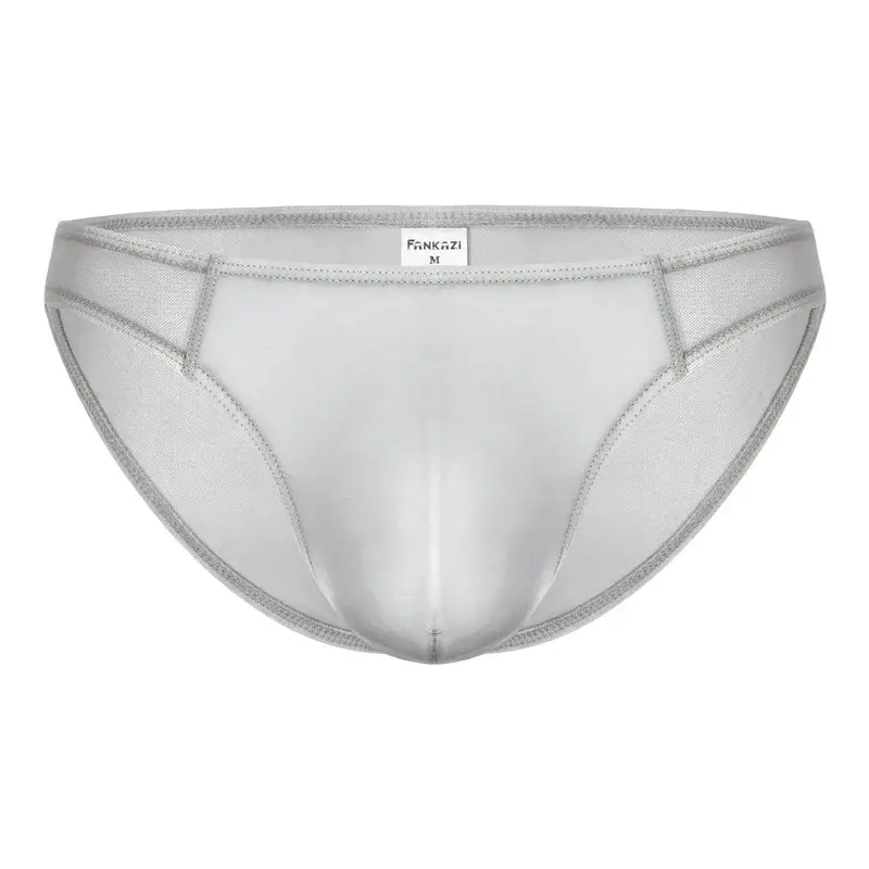Men's Mesh Briefs Transparent Low Waist Underwear Ultra-thin Breathable Panties