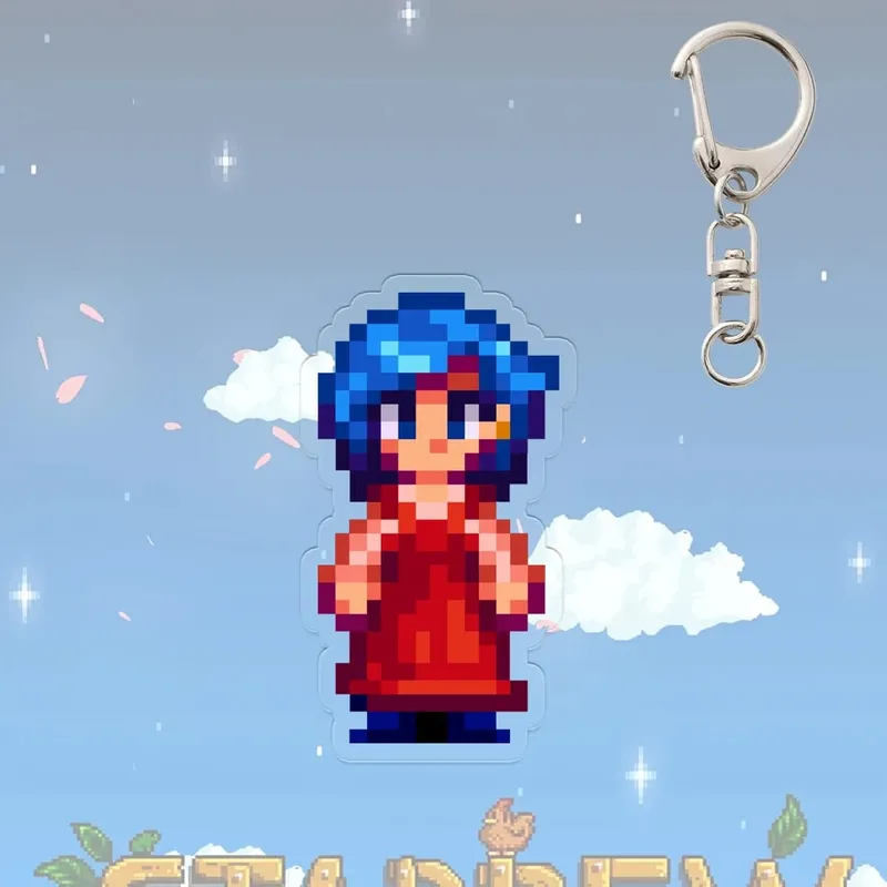 Alex Stardew Valley Schlüsselanhänger Elliott Spielfigur Anime Cartoon Cosplay Requisiten Haley Emily Pixel Student Kawaii Geburtstagsgeschenk