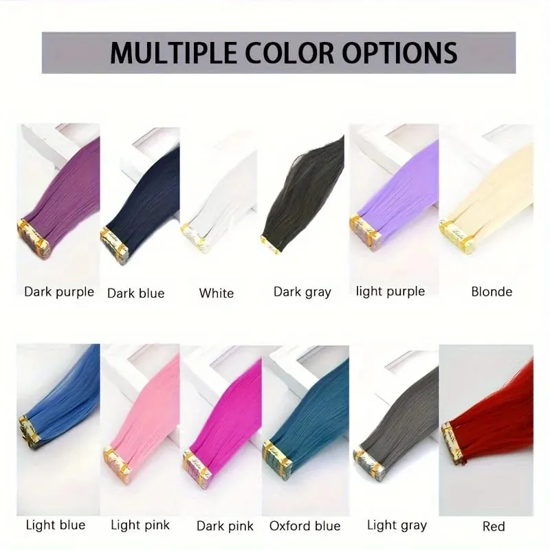 Ugeat Tape in Synthetic Hair Extensions 24' Machine Remy Hair Straight Hair Ombre Blonde Color Hair 3g/Pcs 30G/10 Pcs