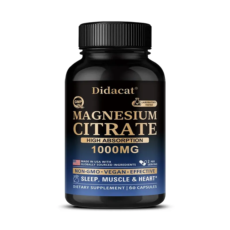 Magnesium Citrate - Max Absorption & High Potency Magnesium Complex Supplement for Heart Muscle Nerve Bone Health