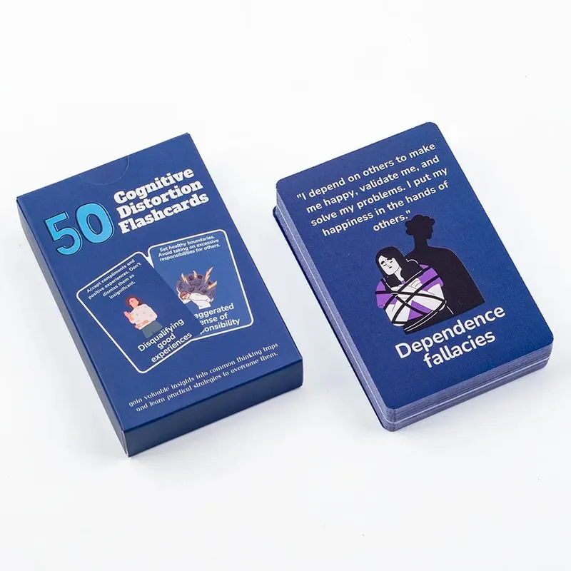 50 Cognitive Distortion Flashcards Identify Thinking Traps Practical Mental Wellness Strategies Emotional Management Board Game