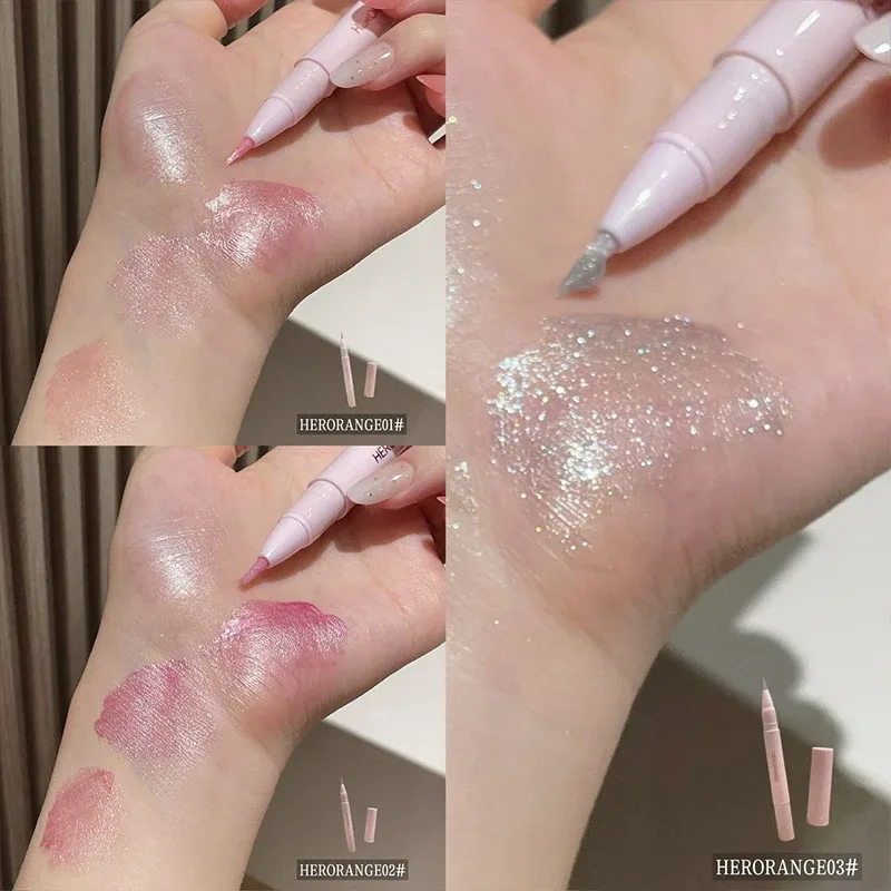 Peachy Pink Brightening Aegyo Sal Pencil Sparkling Highlighter Lying Silkworm Pen Fine Glitter Pearlescent Natural Eye Makeup