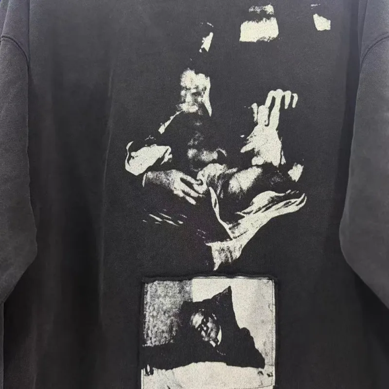 Y2k Subculture Graphic Zip Up Hoodies Hiphop Street Style Heavy Weight Cotton Retro Distressed Ripped Casual Loose Hoodies Men's