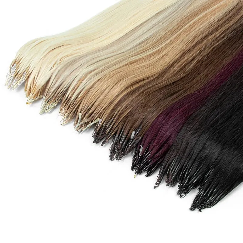 8D Hair Extension Fish Line Micro Link Hair Extensions Human Hair Invisible Nano Rings Beads 0.6g/pcs 50strands/pack 30G/Pack
