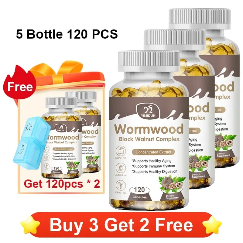 Premium Wormwood Cleanse Supplement with Black Walnut Clove & Quassia Supports Intestinal Health Detox & Digestive Balance
