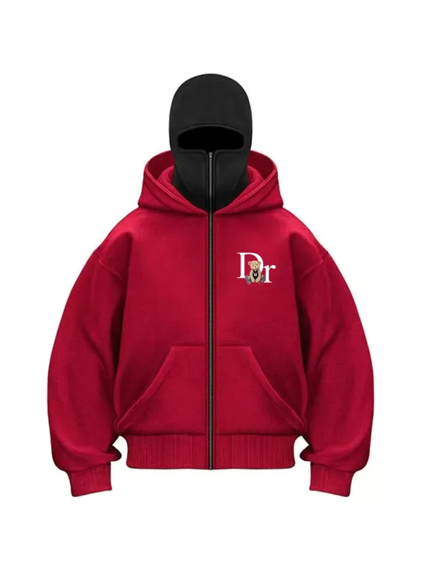2025 Men's Print Zip Hoodie Winter Warm Casual Sweatshirt With Hooded Face Mask Zipper Design Sports Jacket Outdoor Activities