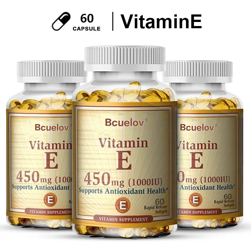 Vitamin E 1000IU Capsules - Supports Skin Cardiovascular Health Boosts Immunity Anti-aging Skin Health