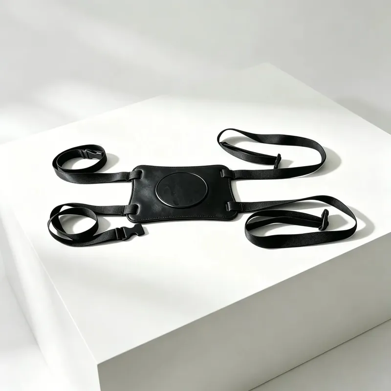 Hands Free Dildo Chair Mount - Silicone Suction Cup Strap-On with Adjustable Straps for Riding Pleasure & Couples Play