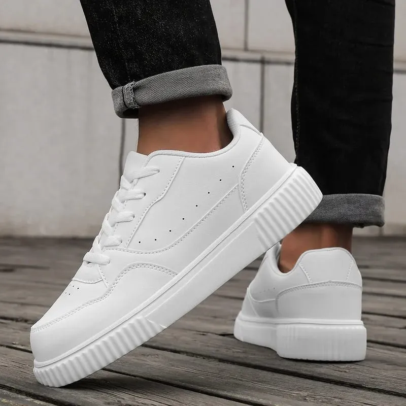 Unisex Sneakers All Season Casual Shoes Men Platform Chunky Footwear Women Solid Color Lace Up Couples Minimalist Board Shoes