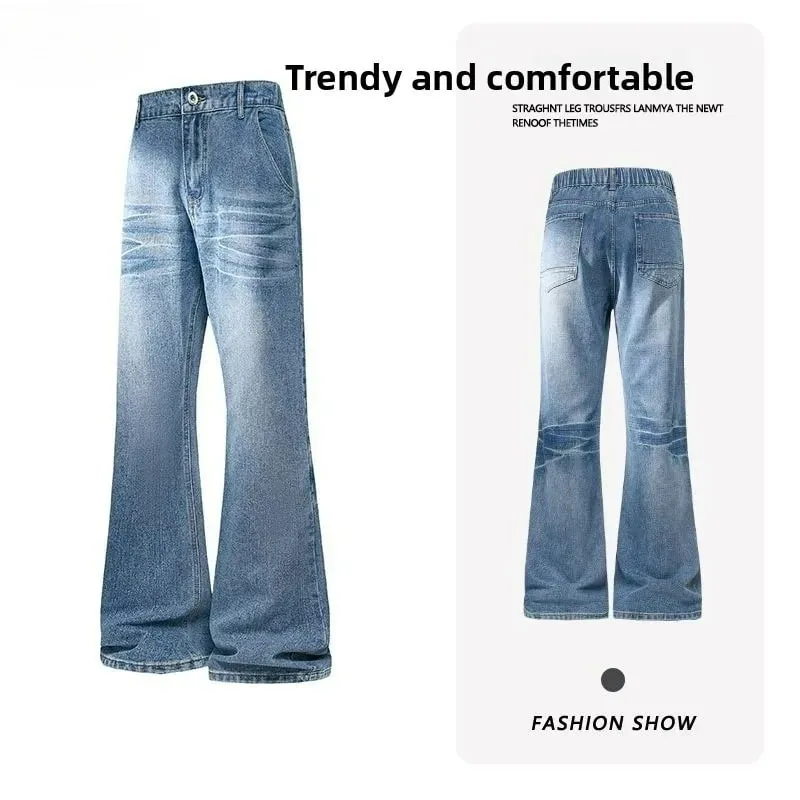 Retro Denim Pants Men's Jeans Loose Straight Casual Trousers Vintage Jeans Y2k Clothes Men's Pants Baggy Jeans Man Four Seasons