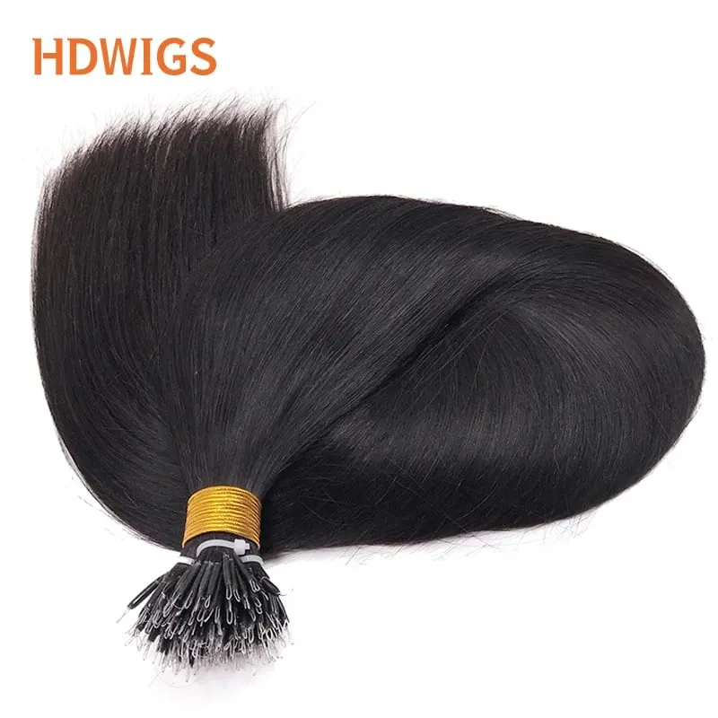 Nanoring Hair Extension Straight High Quality Real Human Hair Extensions for Women Micro Ring Link Hair Extensions Human Hair