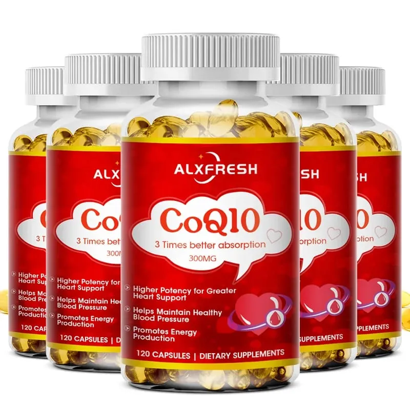Alxfresh CoQ10 300mg- 3x Absorption | 120/60 serving | Coenzyme Q-10 | Non-GMO Gluten Free Vegan | Dietery Vitamins Suppelment