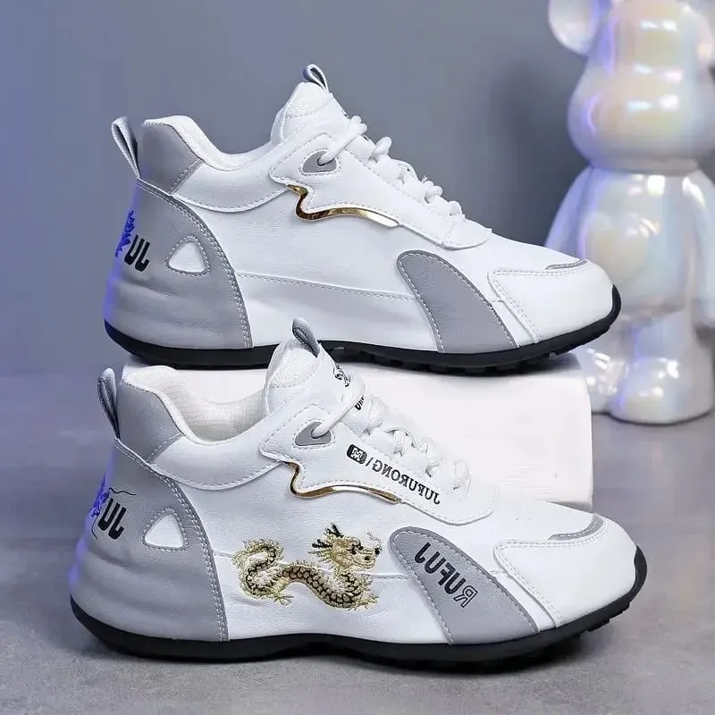 Fashion Men's Casual Shoes Luxury Men's Sneakers Leather Waterproof Sports Shoe Lightweight Breathable Non-slip Basketball Shoes